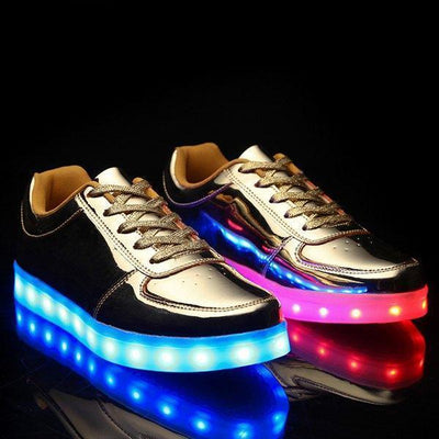 LED Gold Flashing Shoes Light up | UK | Flashez Trainers