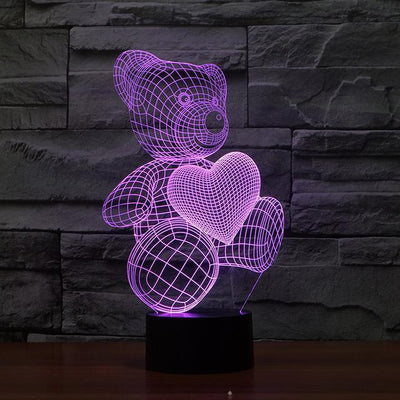 Bear 3D illusion lamp