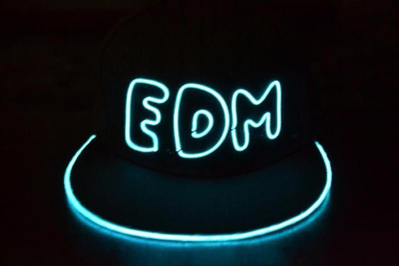EDM EL Wire Flat Peak Cap