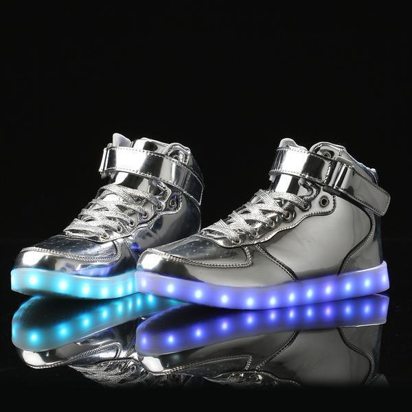 Flashez - Silver High Top LED Trainers