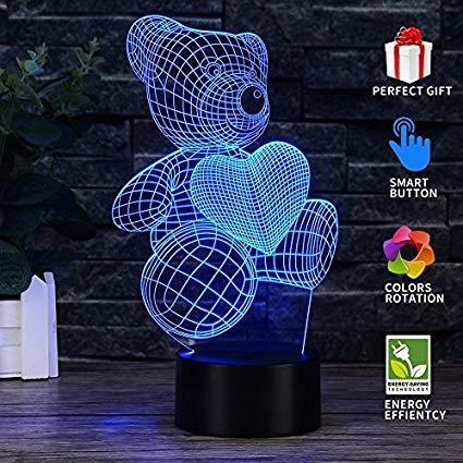 Bear 3D illusion lamp
