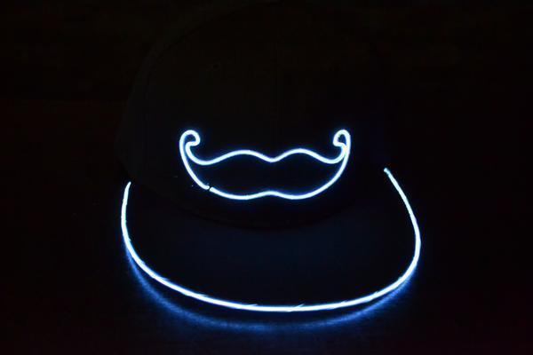 Moustache EL Wire Flat Peak Cap