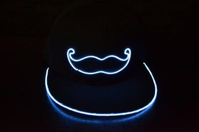 Moustache EL Wire Flat Peak Cap