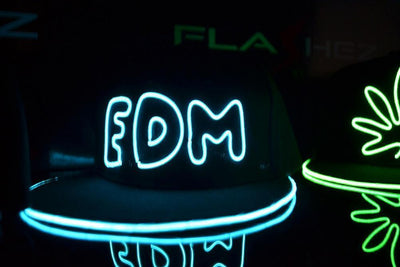 EDM EL Wire Flat Peak Cap