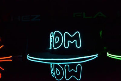 EDM EL Wire Flat Peak Cap