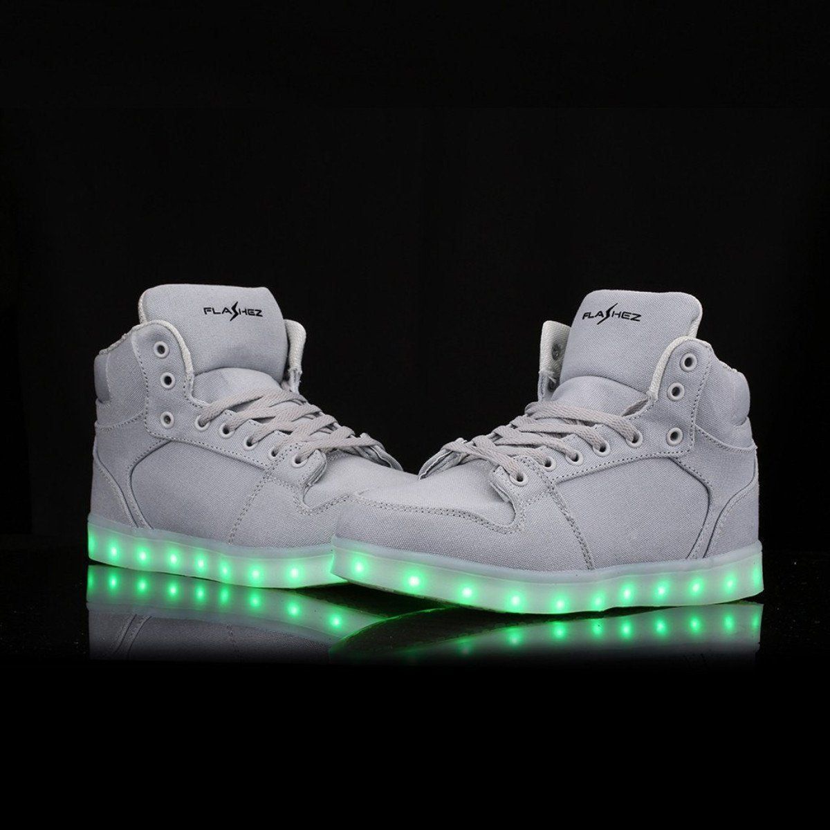 Flashez LED Grey Canvas Trainers