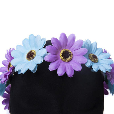Light up Boho Headband - Purple/Blue Flower
