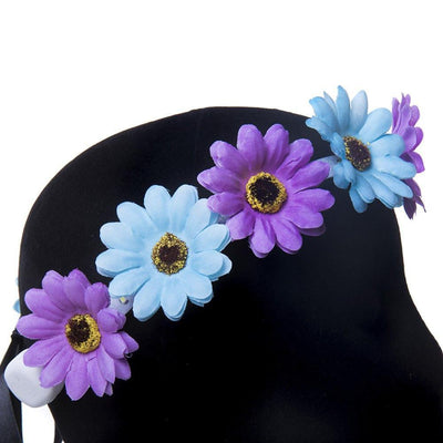 Light up Boho Headband - Purple/Blue Flower