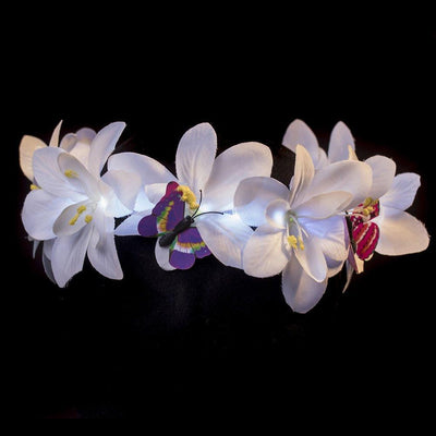 Light up Tiaras Headband - White Butterfly