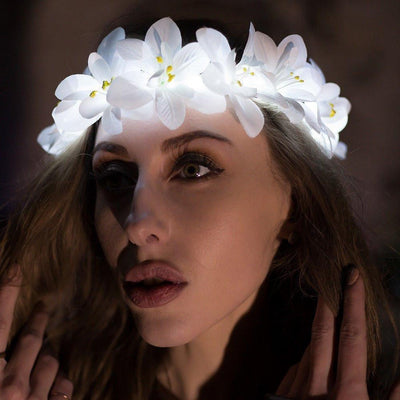 Flower Light up Headbands | UK Brand | Flash Wear white