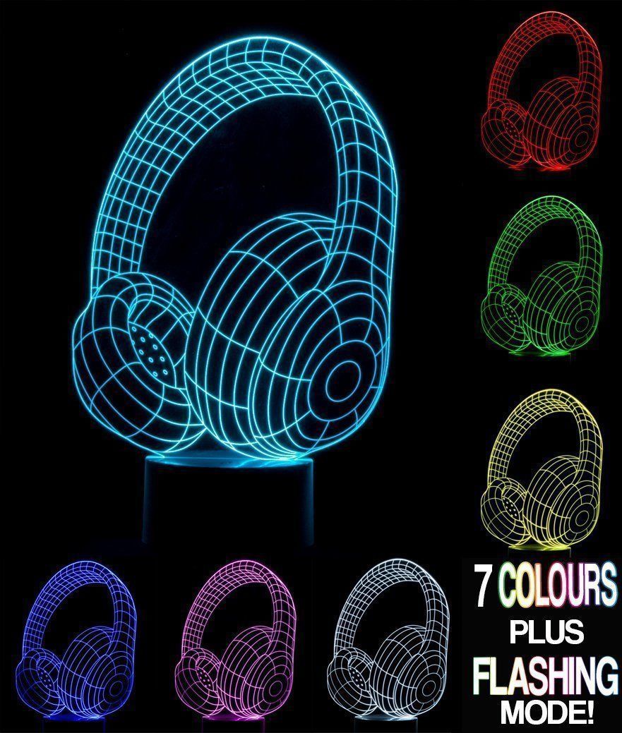 Headphones 3D illusion lamp