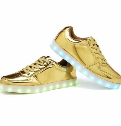 LED Gold Flashing Shoes Light up | UK | Flashez Trainers