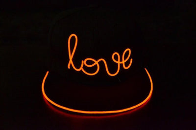 Love EL Wire Flat Peak Cap