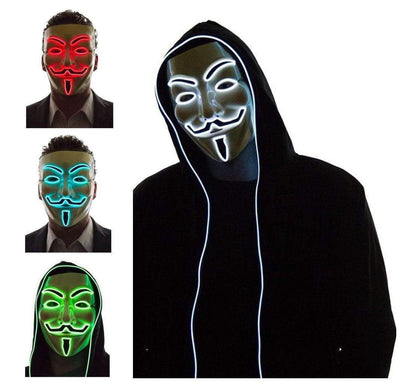 Light up Anonymous Mask - Blue