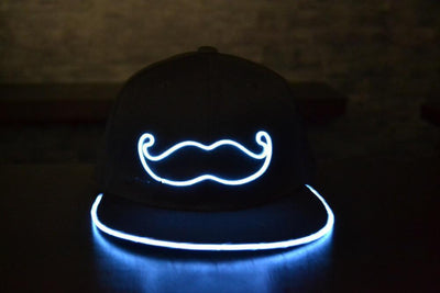 Moustache EL Wire Flat Peak Cap