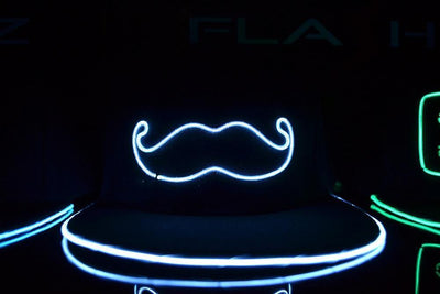 Moustache EL Wire Flat Peak Cap