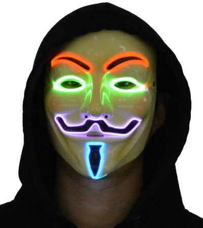 Light up Anonymous Mask - Multicolour