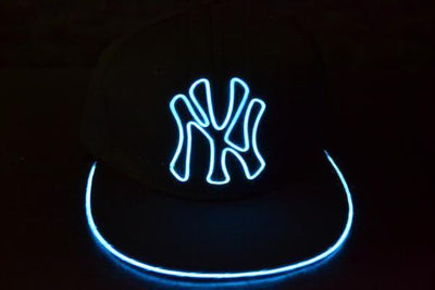 NY EL Wire Flat Peak Cap