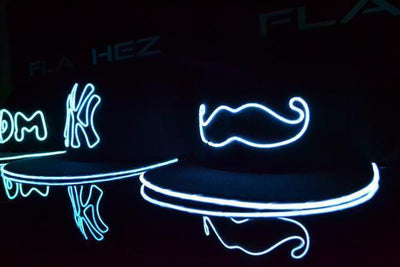 NY EL Wire Flat Peak Cap