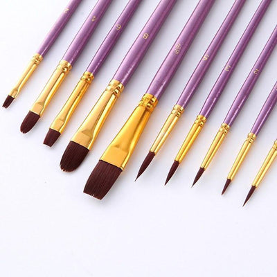UV Body Paint Brushes Set of 10 Glow in the Dark