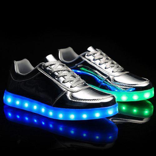 Flashez Silver LED Low Top Shoes