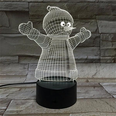 Snowman 3D illusion lamp