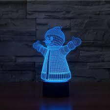Snowman 3D illusion lamp